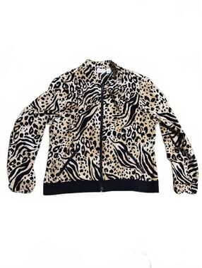 Zenergy by Chico's Animal Print Zip-Up Jacket Size 1